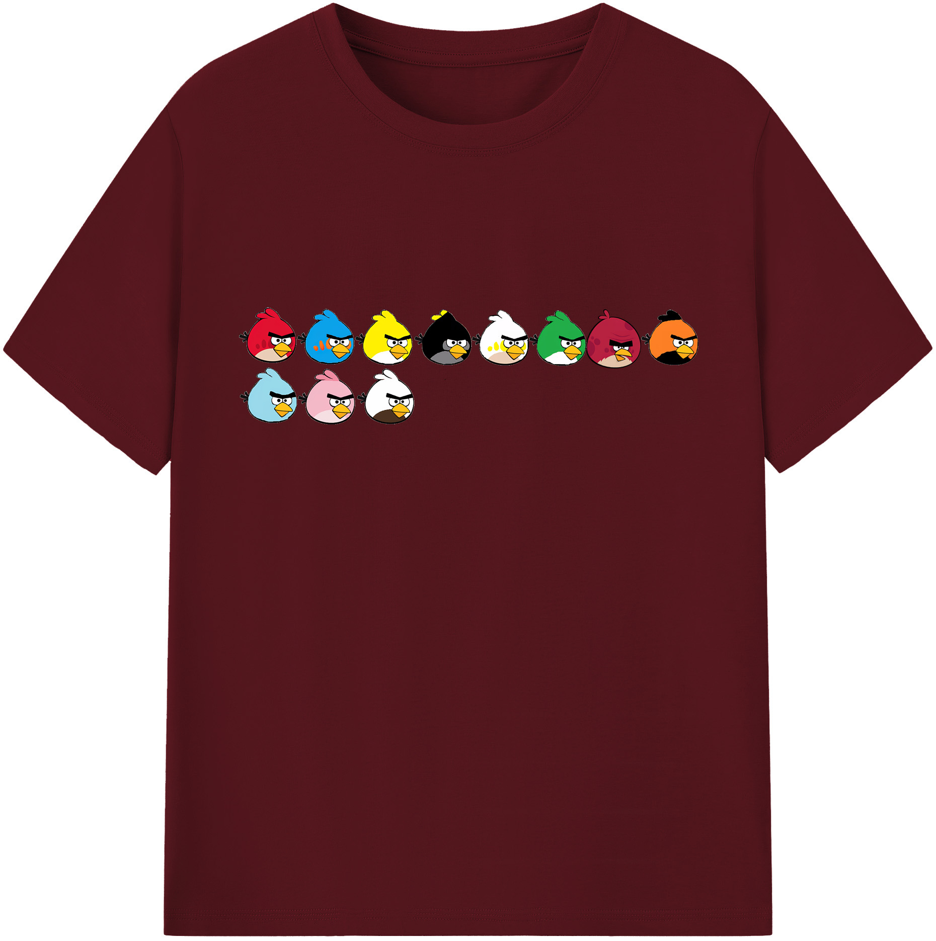 （画像用） Angry Birds アングリーバード 綿100％半袖Tシャツ（フロントプリント）
